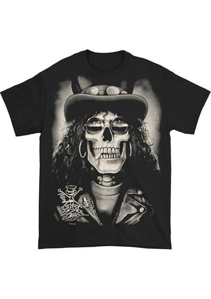 Siyah Guns N' Roses Slash Unisex T-Shirt