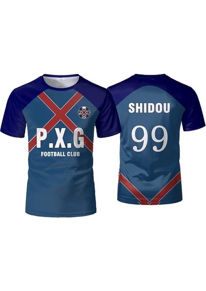 Mavi Anime Blue Lock 99 Shidou Forma Unisex T-Shirt