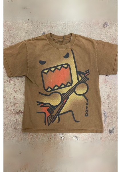 Kahverengi Guitarist Caricature Unisex T-Shirt