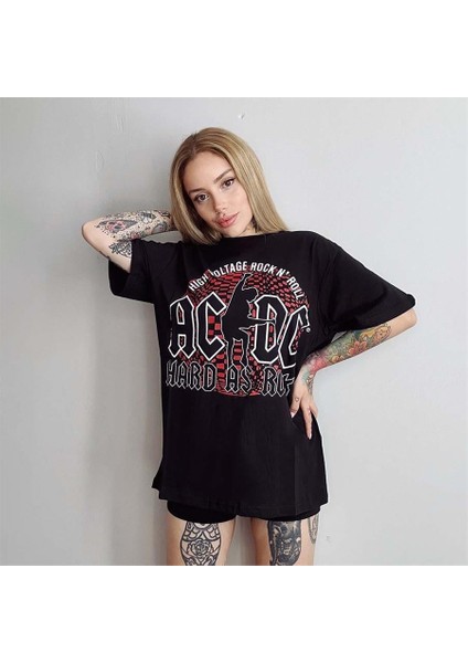 Ac/dc Hard As Rock Siyah Unisex T-Shirt