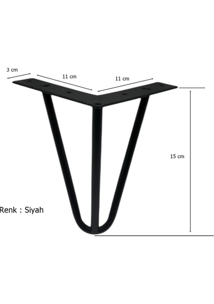 4 Adet Çubuk Ayak Metal 15 cm Siyah Mobilya Koltuk Ayağı modelleri