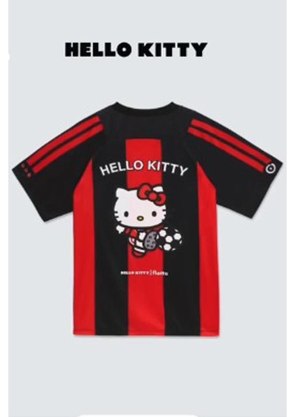 Siyah Kırmızı Hello Kitty Football Forma Unisex T-Shirt modelleri