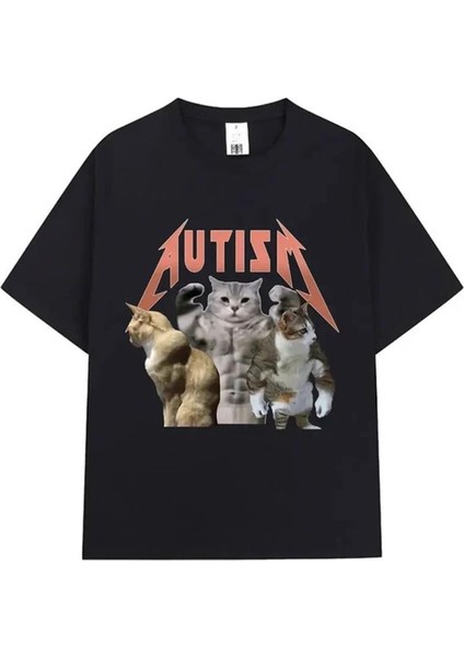 Siyah Autism Cats Unisex T-Shirt