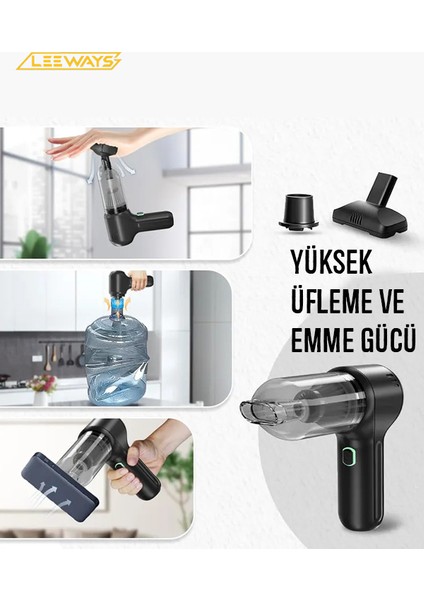 HL-122 12000PA Vakum ve Üfleme Fonksiyonlu Katlanabilir Elektrikli Araç Süpürgesi fırsatları