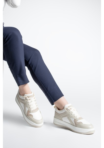 Kadın Sneaker Yüksek Taban Spor Ayakkabı Aryan Bej fiyatları