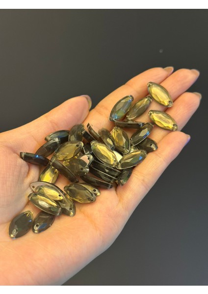 2 cm 40 Adet Füme Damla Dikme Boncuk fiyatları