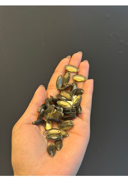 2 cm 40 Adet Füme Damla Dikme Boncuk modelleri