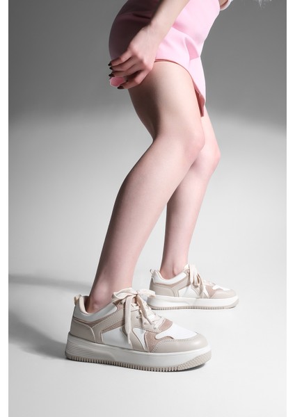 Kadın Sneaker Yüksek Taban Spor Ayakkabı Aryan Bej fırsatları