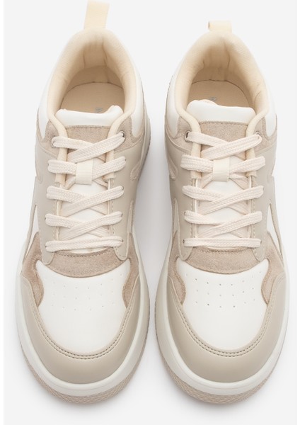 Kadın Sneaker Yüksek Taban Spor Ayakkabı Aryan Bej indirimleri