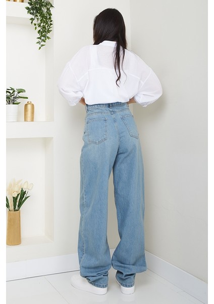 Bol Paça Kot Pantolon 1514 - Açık Mavi indirimleri