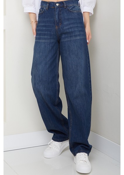 Bol Paça Kot Pantolon 1515 - Koyu Mavi