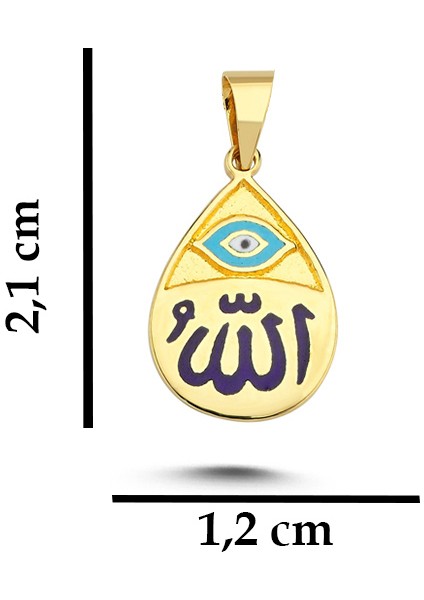 Allah Yazılı Mineli Altın Kolye Ucu AH93 modelleri