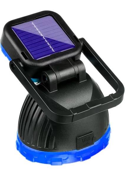 Powermaster PM-8033C 6 Modlu El Feneri ve Işıldak Acil Durum Lambası 9 Cob Ledli Solar Şarjlı