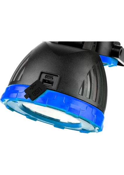 Powermaster PM-8033C 6 Modlu El Feneri ve Işıldak Acil Durum Lambası 9 Cob Ledli Solar Şarjlı