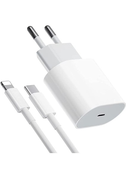 Apple iPhone 20W Tüm Serilerle Uyumlu Hızlı Şarj Aleti Adaptör Kablo Set 7 8 x 11 12 13 14 Pro Max Adaptör Seti 20W