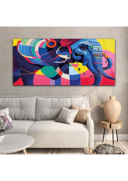 Yatay Saatli Yandan Sanat ve Doğa Temalı Cam Tablo YSYS155 modelleri