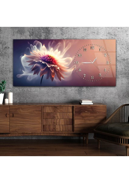 Yatay Saatli Yandan Sanat Temalı Cam Tablo YSYS282