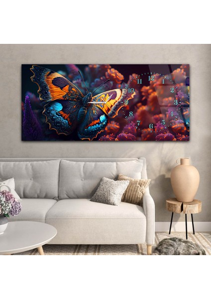 Yatay Saatli Yandan Sanat Temalı Cam Tablo YSYS257 modelleri