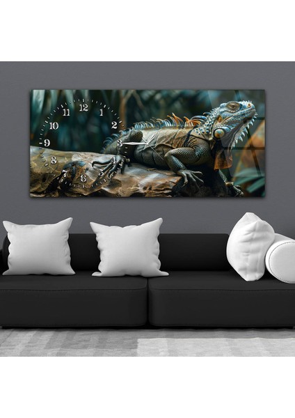 Yatay Saatli Yandan Sanat Temalı Cam Tablo YSYS298 fiyatları