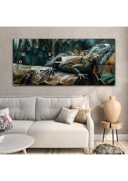 Yatay Saatli Yandan Sanat Temalı Cam Tablo YSYS298 modelleri