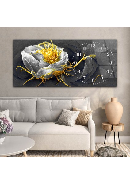 Yatay Saatli Yandan Sanat Temalı Cam Tablo YSYS246 modelleri