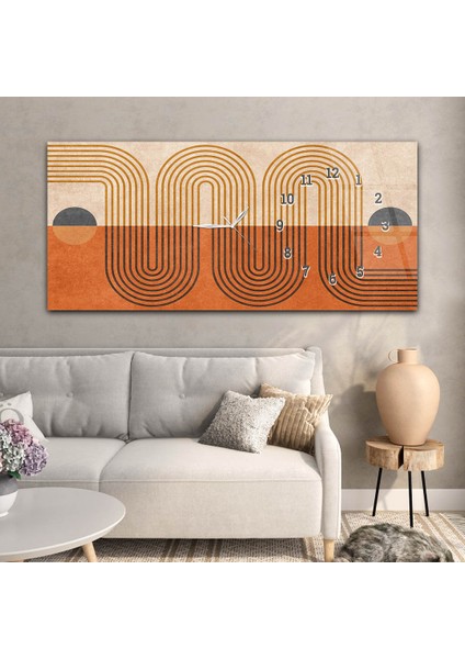 Yatay Saatli Yandan Sanat ve Doğa Temalı Cam Tablo YSYS115 modelleri