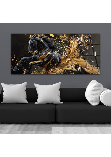 Yatay Saatli Yandan Sanat Temalı Cam Tablo YSYS311 fiyatları