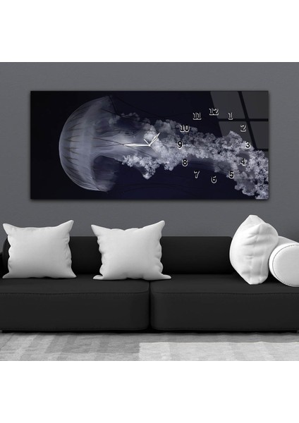 Yatay Saatli Yandan Sanat ve Doğa Temalı Cam Tablo YSYS220 fiyatları