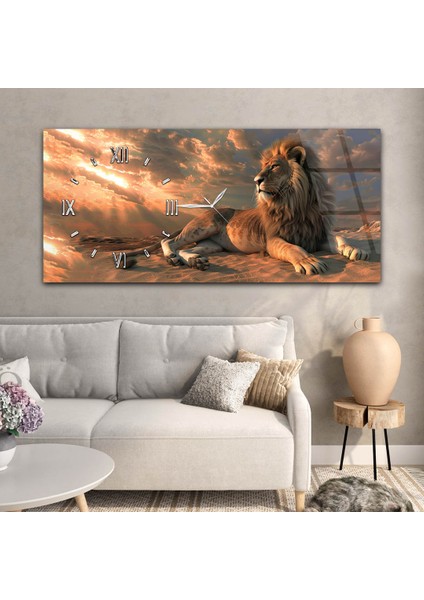 Yatay Saatli Yandan Sanat Temalı Cam Tablo YSYS323 modelleri