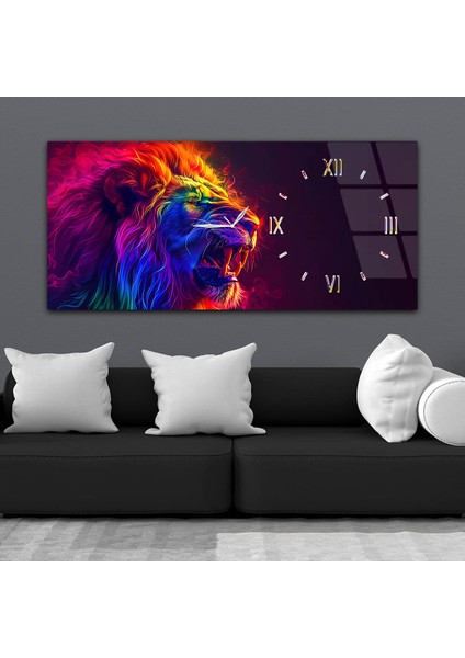 Yatay Saatli Yandan Sanat Temalı Cam Tablo YSYS347 fiyatları