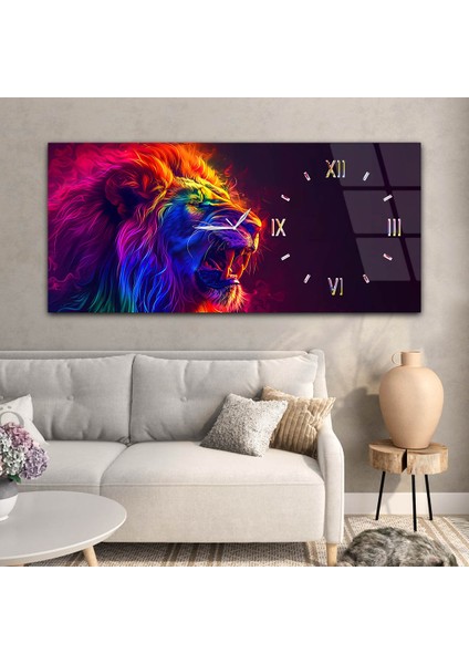 Yatay Saatli Yandan Sanat Temalı Cam Tablo YSYS347 modelleri