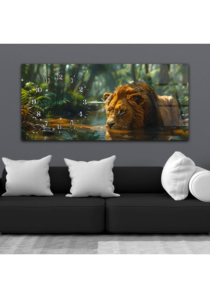 Yatay Saatli Yandan Sanat Temalı Cam Tablo YSYS361 fiyatları