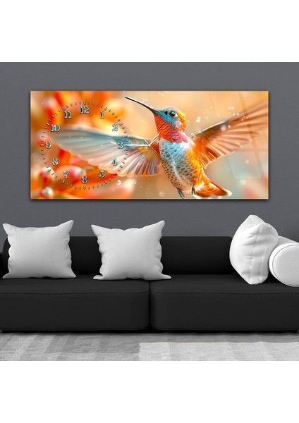 Yatay Saatli Yandan Sanat Temalı Cam Tablo YSYS367 fiyatları