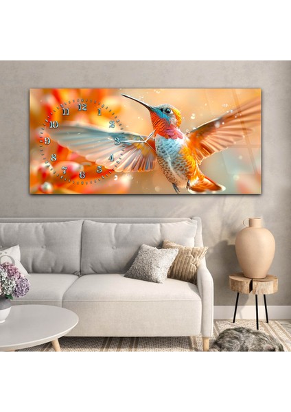 Yatay Saatli Yandan Sanat Temalı Cam Tablo YSYS367 modelleri