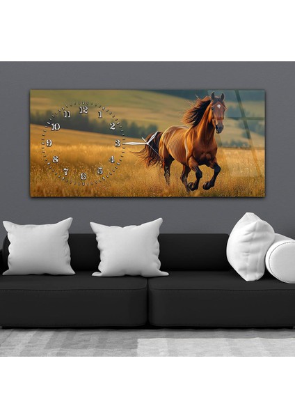 Yatay Saatli Yandan Sanat Temalı Cam Tablo YSYS301 fiyatları