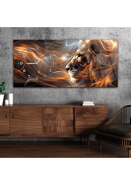Yatay Saatli Yandan Sanat Temalı Cam Tablo YSYS354