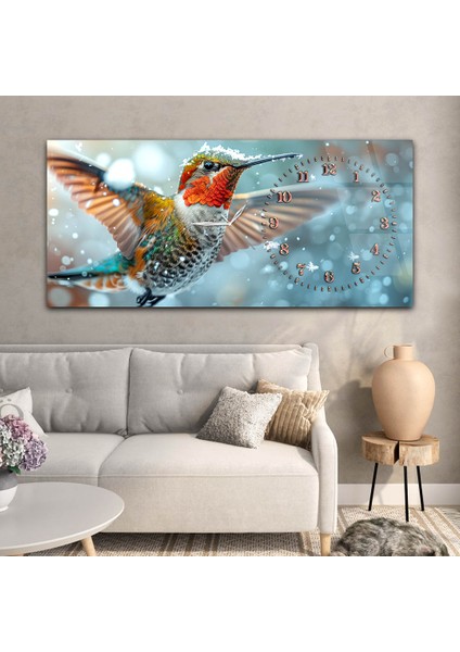 Yatay Saatli Yandan Sanat Temalı Cam Tablo YSYS368 modelleri