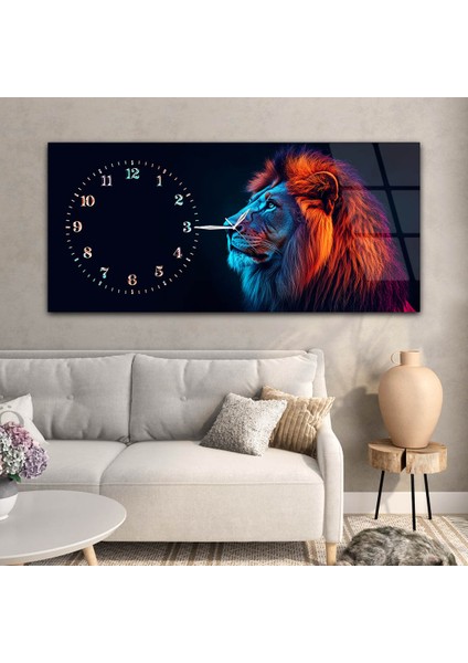 Yatay Saatli Yandan Sanat Temalı Cam Tablo YSYS344 modelleri