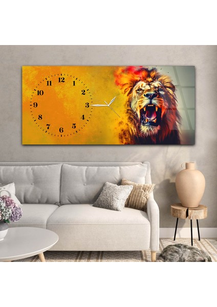 Yatay Saatli Yandan Sanat Temalı Cam Tablo YSYS376 modelleri
