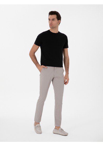 Erkek Siyah Slim Fit Bisiklet Yaka %100 Pamuk Basic T-Shirt 50310013-VR046
