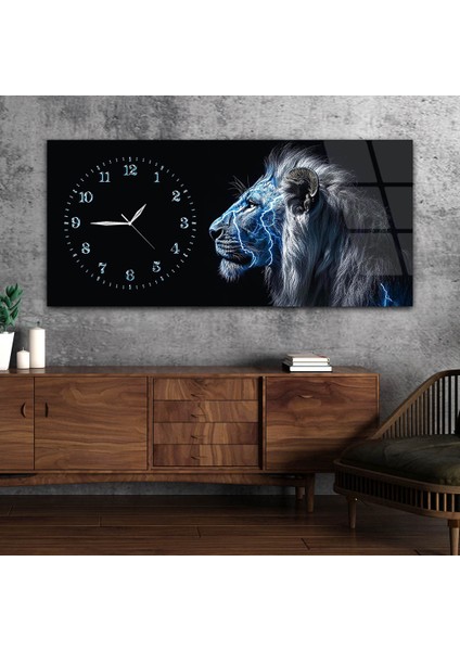 Yatay Saatli Yandan Sanat Temalı Cam Tablo YSYS328