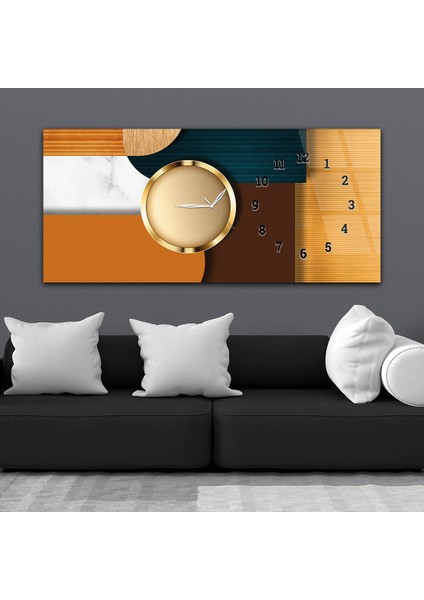 Yatay Saatli Yandan Sanat ve Doğa Temalı Cam Tablo YSYS153 fiyatları