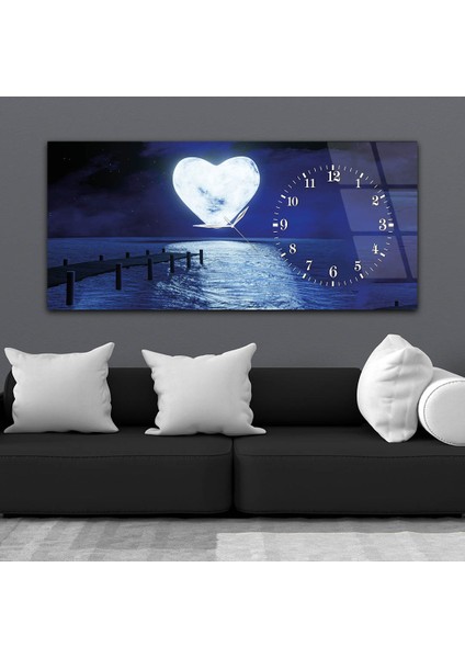 Yatay Saatli Yandan Sanat ve Doğa Temalı Cam Tablo YSYS004 fiyatları