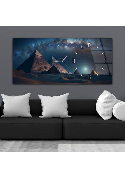 Yatay Saatli Yandan Sanat Temalı Cam Tablo YSYS268 fiyatları