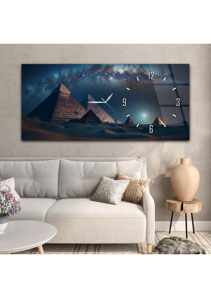 Yatay Saatli Yandan Sanat Temalı Cam Tablo YSYS268 modelleri