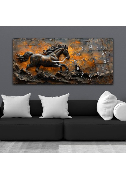 Yatay Saatli Yandan Sanat Temalı Cam Tablo YSYS281 fiyatları