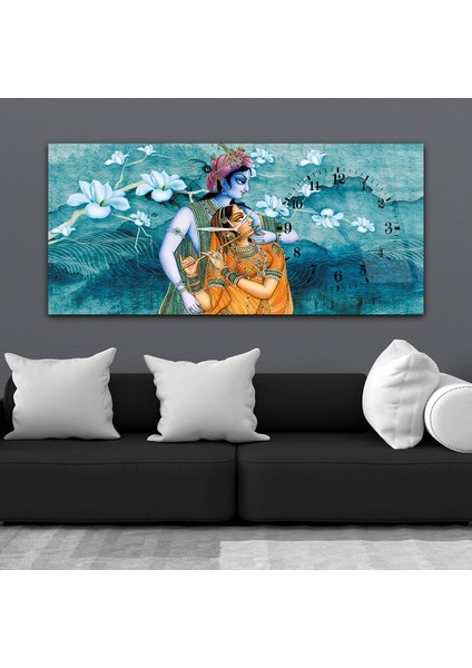 Yatay Saatli Yandan Sanat ve Doğa Temalı Cam Tablo YSYS053 fiyatları