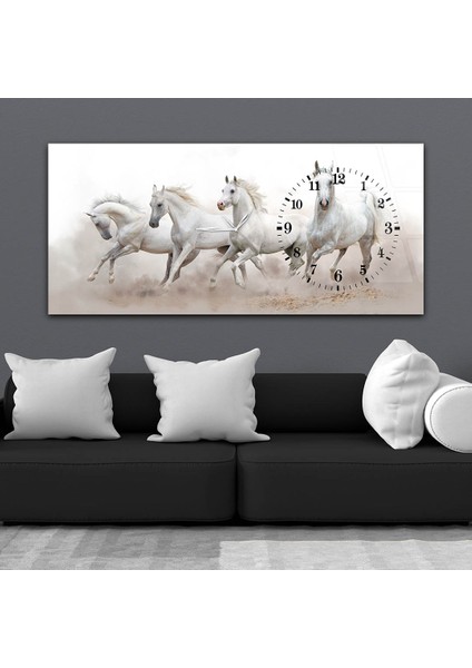 Yatay Saatli Yandan Sanat ve Doğa Temalı Cam Tablo YSYS069 fiyatları