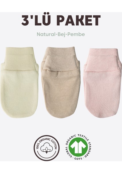 Organik 3'lü Eldiven Pembe
