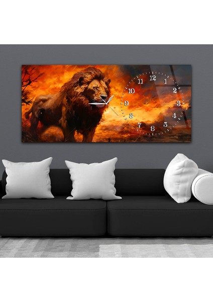 Yatay Saatli Yandan Sanat Temalı Cam Tablo YSYS302 fiyatları